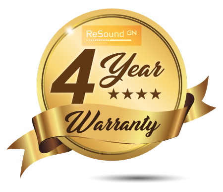 Extended 4-year warranty ReSound hearing aids at HEARING SAVERS