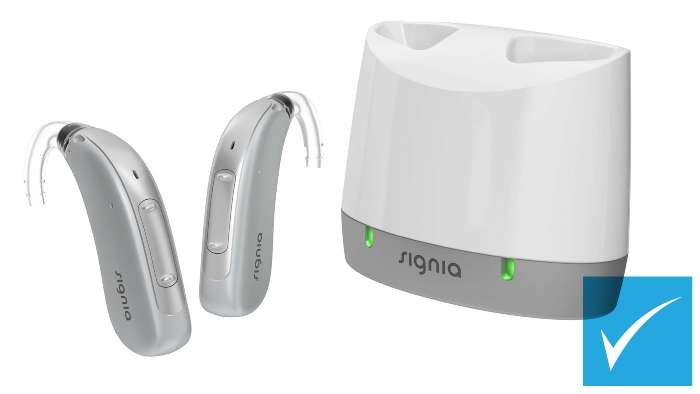 Signia Motion X hearing aids discounted at HEARING SAVERS